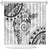 Polynesian Pattern With Plumeria Flowers Shower Curtain White