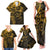 Polynesian Sunset Plumeria Family Matching Tank Maxi Dress and Hawaiian Shirt Gold Polynesian Tattoo
