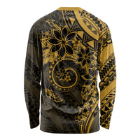Polynesian Sunset Plumeria Long Sleeve Shirt Gold Polynesian Tattoo LT05 - Polynesian Pride