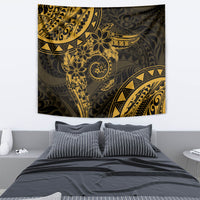 Polynesian Sunset Plumeria Tapestry Gold Polynesian Tattoo