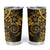 Gold Polynesian Pattern With Plumeria Flowers Tumbler Cup