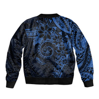 Polynesian Sunset Plumeria Bomber Jacket Navy Polynesian Tattoo