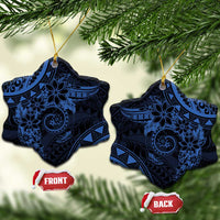 Polynesian Sunset Plumeria Ceramic Ornament Navy Polynesian Tattoo