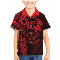 Polynesian Sunset Plumeria Family Matching Mermaid Dress and Hawaiian Shirt Red Polynesian Tattoo