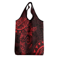 Polynesian Sunset Plumeria Grocery Bag Red Polynesian Tattoo