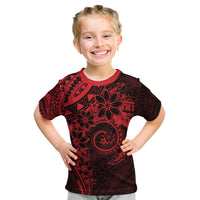 Polynesian Sunset Plumeria Kid T Shirt Red Polynesian Tattoo