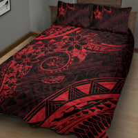 Polynesian Sunset Plumeria Quilt Bed Set Red Polynesian Tattoo