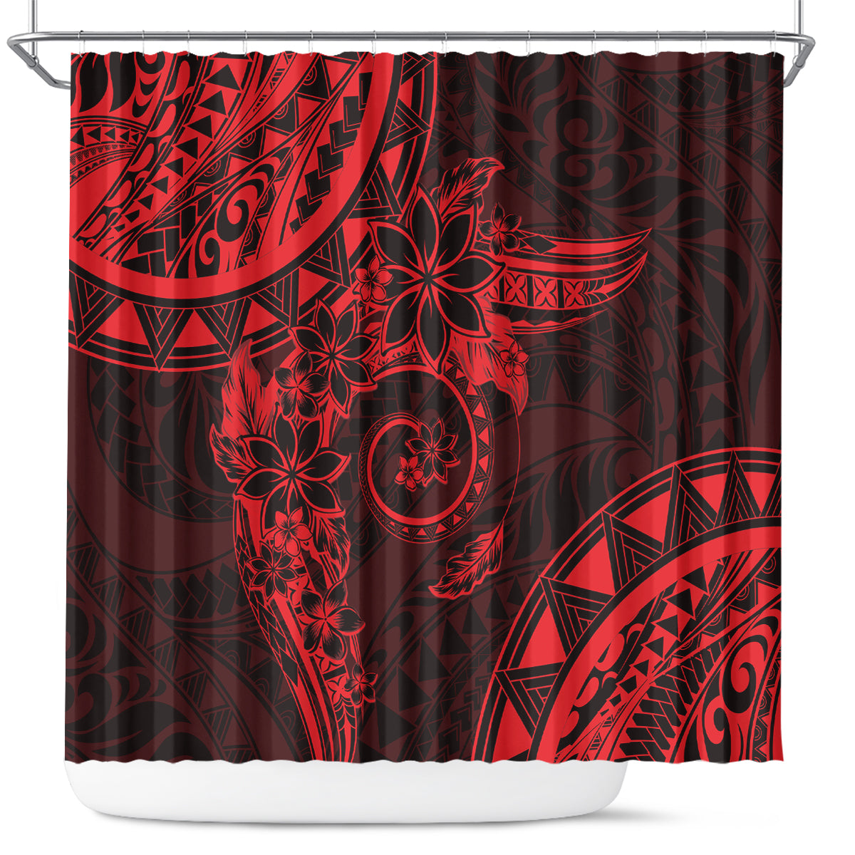 Polynesian Sunset Plumeria Shower Curtain Red Polynesian Tattoo