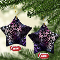 Polynesian Sunset Plumeria Ceramic Ornament Galaxy Polynesian Tattoo