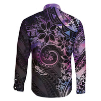 Polynesian Sunset Plumeria Family Matching Off The Shoulder Long Sleeve Dress and Hawaiian Shirt Galaxy Polynesian Tattoo LT05 - Polynesian Pride