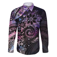 Polynesian Sunset Plumeria Family Matching Off Shoulder Maxi Dress and Hawaiian Shirt Galaxy Polynesian Tattoo