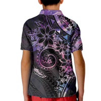 Polynesian Sunset Plumeria Kid Polo Shirt Galaxy Polynesian Tattoo