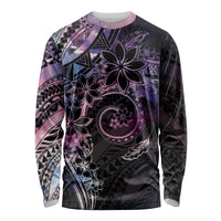 Polynesian Sunset Plumeria Long Sleeve Shirt Galaxy Polynesian Tattoo LT05 Unisex Galaxy - Polynesian Pride