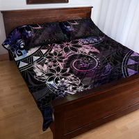 Polynesian Sunset Plumeria Quilt Bed Set Galaxy Polynesian Tattoo