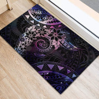 Polynesian Sunset Plumeria Rubber Doormat Galaxy Polynesian Tattoo