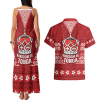 Tonga King Tupou VI Day Couples Matching Tank Maxi Dress and Hawaiian Shirt Traditional Tongan Kupesi Pattern