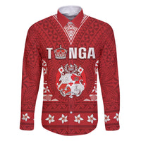 Tonga King Tupou VI Day Family Matching Off The Shoulder Long Sleeve Dress and Hawaiian Shirt Traditional Tongan Kupesi Pattern