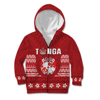 Tonga King Tupou VI Day Kid Hoodie Traditional Tongan Kupesi Pattern
