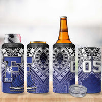 Custom Fiji Drua 4 in 1 Can Cooler Tumbler Fijian Tapa Pattern