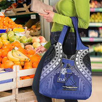 Fiji Drua Grocery Bag Fijian Tapa Pattern