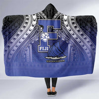 Fiji Drua Hooded Blanket Fijian Tapa Pattern