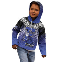 Custom Fiji Drua Kid Hoodie Fijian Tapa Pattern