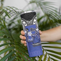 Custom Fiji Drua Skinny Tumbler Fijian Tapa Pattern