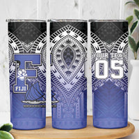 Custom Fiji Drua Skinny Tumbler Fijian Tapa Pattern