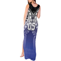 Custom Fiji Drua Tank Maxi Dress Fijian Tapa Pattern