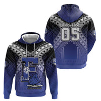 Custom Fiji Drua Zip Hoodie Fijian Tapa Pattern