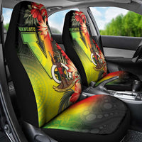 Aboriginal Dot Art Vanuatu Car Seat Cover Tropical Flowers