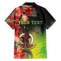 Aboriginal Dot Art Vanuatu Personalised Family Matching Long Sleeve Bodycon Dress and Hawaiian Shirt Tropical Flowers