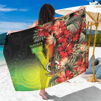Aboriginal Dot Art Vanuatu Sarong Tropical Flowers