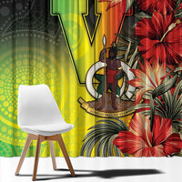 Aboriginal Dot Art Vanuatu Window Curtain Tropical Flowers
