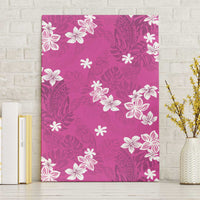 Hawaii Monstera Deliciosa Canvas Wall Art Pink Plumeria Polynesian Pattern - Polynesian Pride