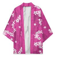 Hawaii Monstera Deliciosa Kimono Pink Plumeria Polynesian Pattern - Polynesian Pride