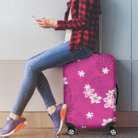Hawaii Monstera Deliciosa Luggage Cover Pink Plumeria Polynesian Pattern LT05 - Polynesian Pride
