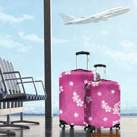 Hawaii Monstera Deliciosa Luggage Cover Pink Plumeria Polynesian Pattern LT05 - Polynesian Pride