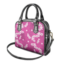Hawaii Monstera Deliciosa Shoulder Handbag Pink Plumeria Polynesian Pattern - Polynesian Pride
