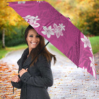 Hawaii Monstera Deliciosa Umbrella Pink Plumeria Polynesian Pattern - Polynesian Pride