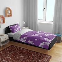 Hawaii Monstera Deliciosa Bedding Set Purple Plumeria Polynesian Pattern - Polynesian Pride