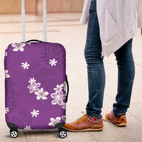 Hawaii Monstera Deliciosa Luggage Cover Purple Plumeria Polynesian Pattern LT05 Purple - Polynesian Pride
