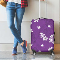 Hawaii Monstera Deliciosa Luggage Cover Purple Plumeria Polynesian Pattern LT05 - Polynesian Pride