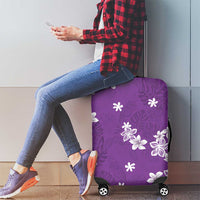 Hawaii Monstera Deliciosa Luggage Cover Purple Plumeria Polynesian Pattern LT05 - Polynesian Pride