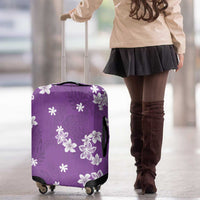Hawaii Monstera Deliciosa Luggage Cover Purple Plumeria Polynesian Pattern LT05 - Polynesian Pride