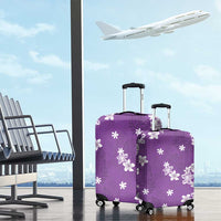 Hawaii Monstera Deliciosa Luggage Cover Purple Plumeria Polynesian Pattern LT05 - Polynesian Pride