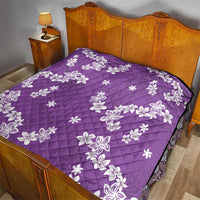 Hawaii Monstera Deliciosa Quilt Purple Plumeria Polynesian Pattern - Polynesian Pride