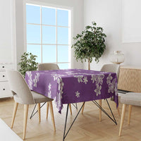 Hawaii Monstera Deliciosa Tablecloth Purple Plumeria Polynesian Pattern - Polynesian Pride