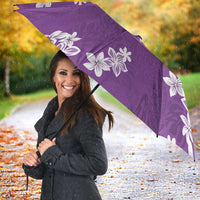 Hawaii Monstera Deliciosa Umbrella Purple Plumeria Polynesian Pattern - Polynesian Pride