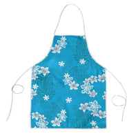 Hawaii Monstera Deliciosa Apron Blue Plumeria Polynesian Pattern - Polynesian Pride